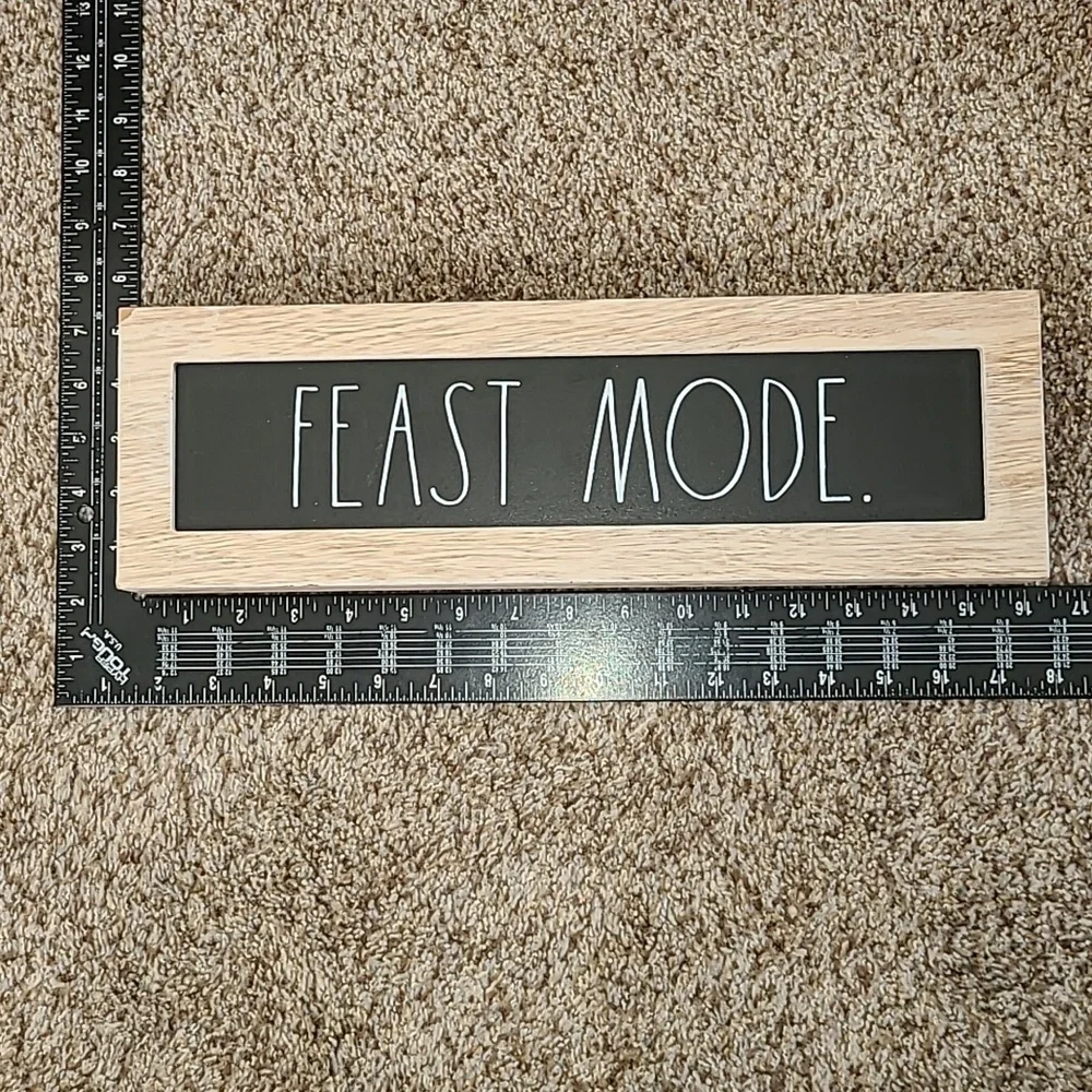 Rae Dunn Black and Tan 'Feast Mode' Sign